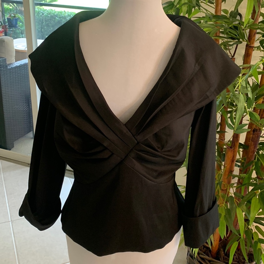 Black taffeta top perfect for the holidays